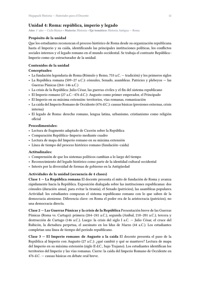 Página interior del Megapack Historia Lista