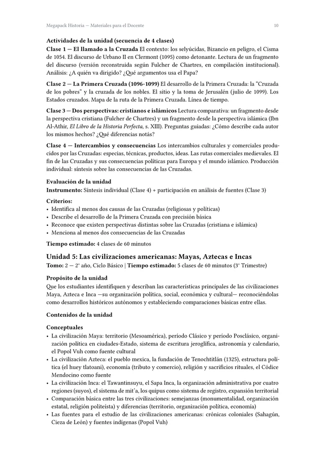 Página interior del Megapack Historia Lista