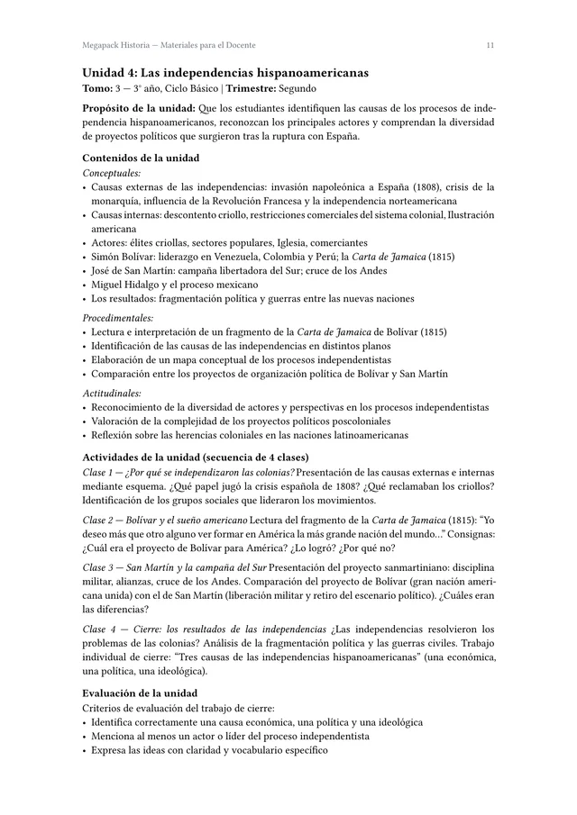 Página interior del Megapack Historia Lista