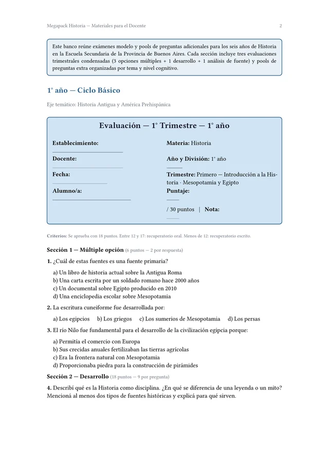 Página interior del Megapack Historia Lista