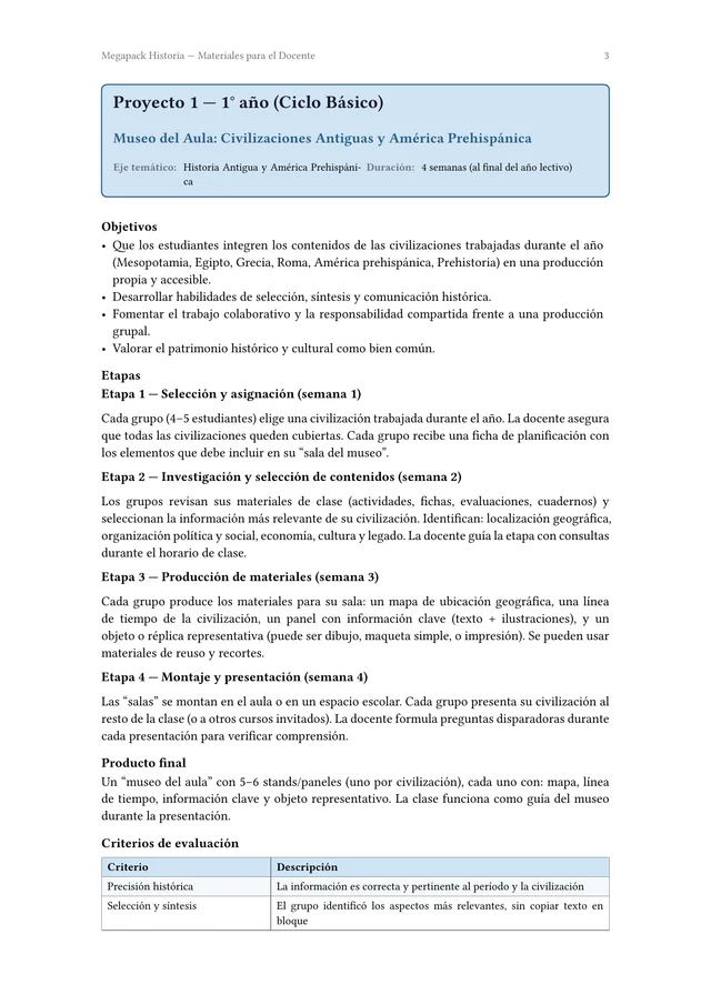 Página interior del Megapack Historia Lista